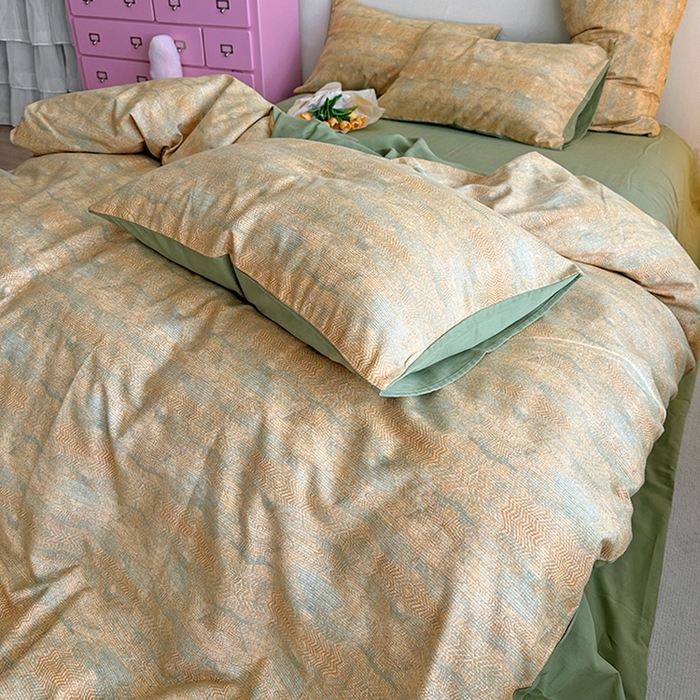 91家纺网 家纺一手货源 找家纺 千朵 2023新款全棉生态磨毛四件套第三批 拾秋黄