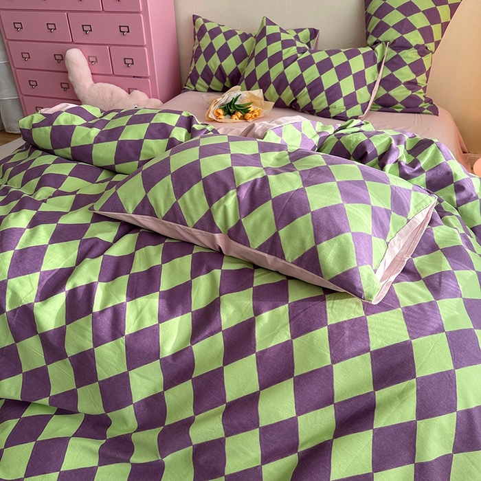 91家纺网 家纺一手货源 找家纺 千朵 2023新款全棉生态磨毛四件套第三批 晴琳紫