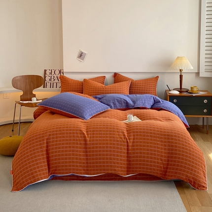 91家纺网 家纺一手货源 找家纺 （总）春皖家纺 2023新款提花两用双层纱单品套件系列 -四件套