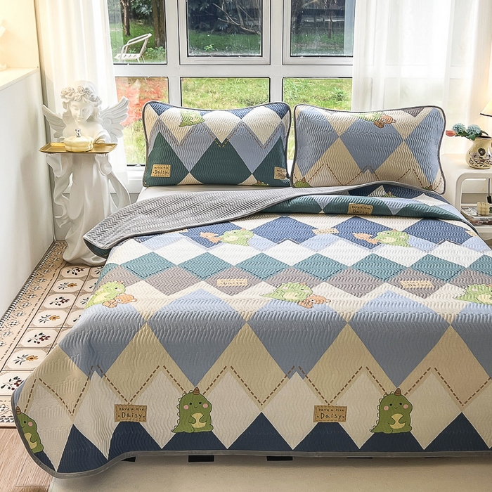 91家纺网 家纺一手货源 找家纺 2024新款40支棉加绒单床盖三件套双面可用全棉加厚婴儿绒 淘淘龙