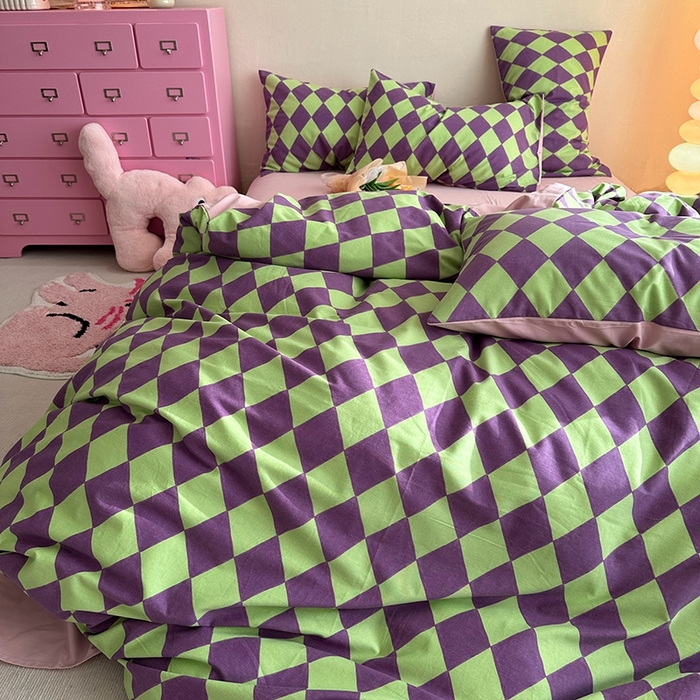 91家纺网 家纺一手货源 找家纺 千朵 2023新款全棉生态磨毛四件套第三批 晴琳紫