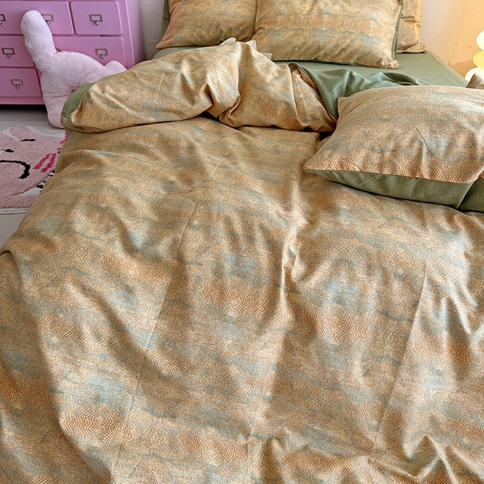 91家纺网 家纺一手货源 找家纺 千朵 2023新款全棉生态磨毛四件套第三批 拾秋黄