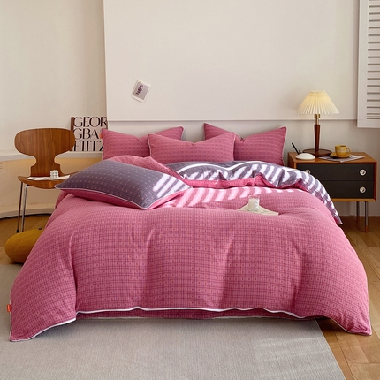 91家纺网 家纺一手货源 找家纺 （总）春皖家纺 2023新款提花两用双层纱单品套件系列 -四件套