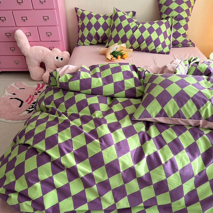 91家纺网 家纺一手货源 找家纺 千朵 2023新款全棉生态磨毛四件套第三批 晴琳紫