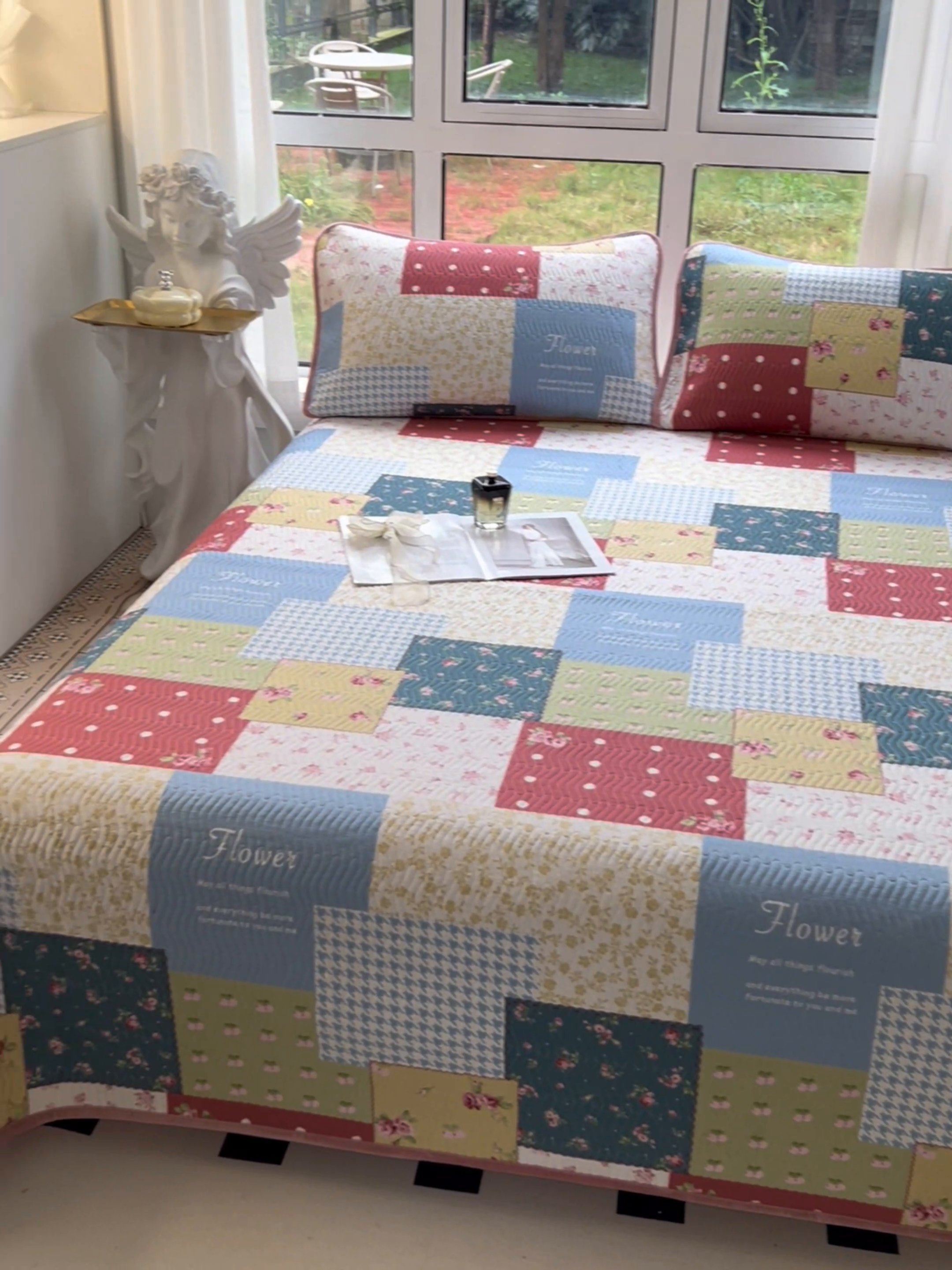 91家纺网 家纺一手货源 找家纺 2024新款40支棉加绒单床盖三件套双面可用全棉加厚婴儿绒 春雨绵绵