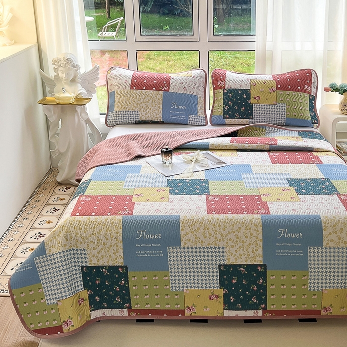 91家纺网 家纺一手货源 找家纺 2024新款40支棉加绒单床盖三件套双面可用全棉加厚婴儿绒 春雨绵绵