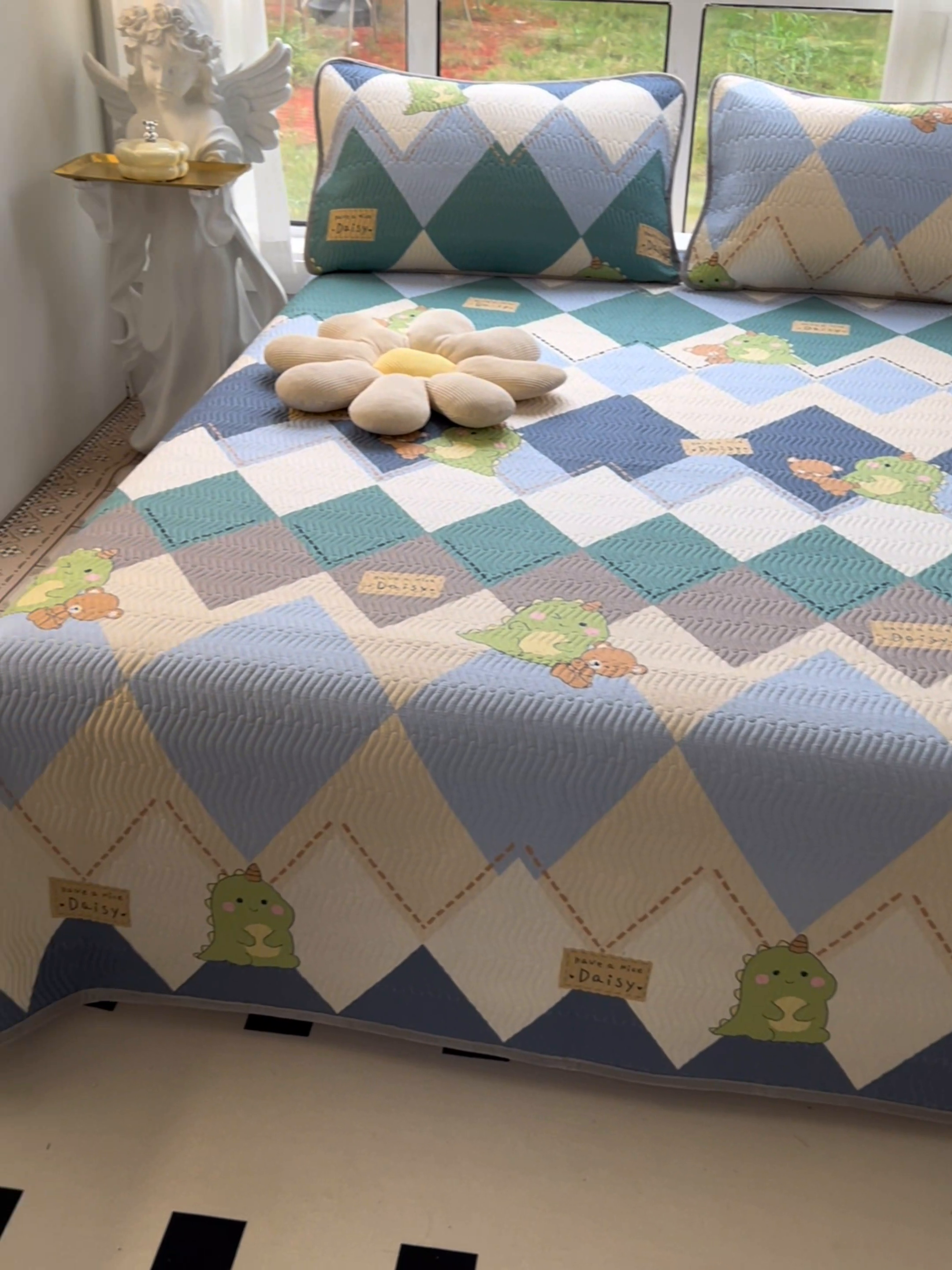 91家纺网 家纺一手货源 找家纺 2024新款40支棉加绒单床盖三件套双面可用全棉加厚婴儿绒 淘淘龙