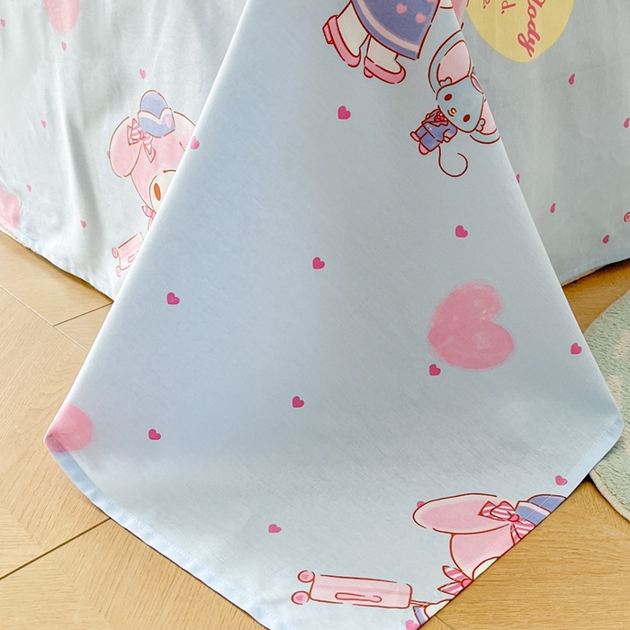 91家纺网 家纺一手货源 找家纺 博雅 2023新款三丽鸥卡通全棉四件套系列-第三批 旅行美乐蒂