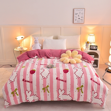 91家纺网 家纺一手货源 找家纺 （总）简一 2024新款高克重牛奶绒迪士尼系列单被套