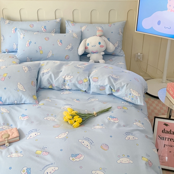 91家纺网 家纺一手货源 找家纺 博雅 2023新款三丽鸥卡通全棉四件套系列-第三批 甜心玉桂狗