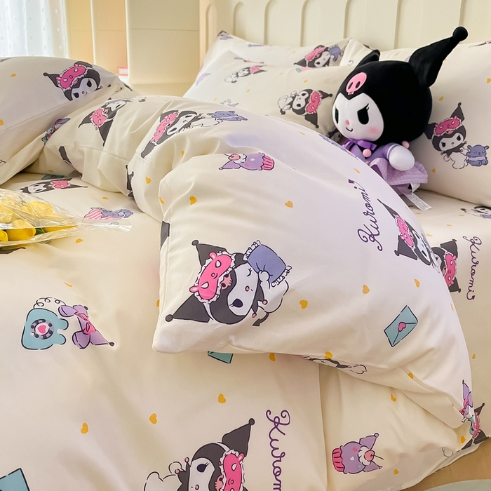 91家纺网 家纺一手货源 找家纺 博雅 2023新款三丽鸥卡通全棉四件套系列-第三批 甜心库洛米