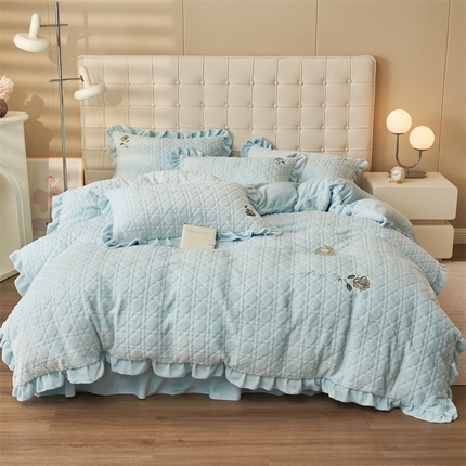 91家纺网 家纺一手货源 找家纺 （总）恒爱家纺 2023新款兔毛绒绣花四件套