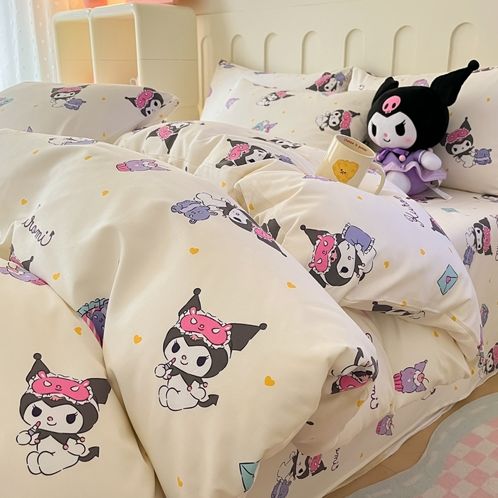 91家纺网 家纺一手货源 找家纺 博雅 2023新款三丽鸥卡通全棉四件套系列-第三批 甜心库洛米