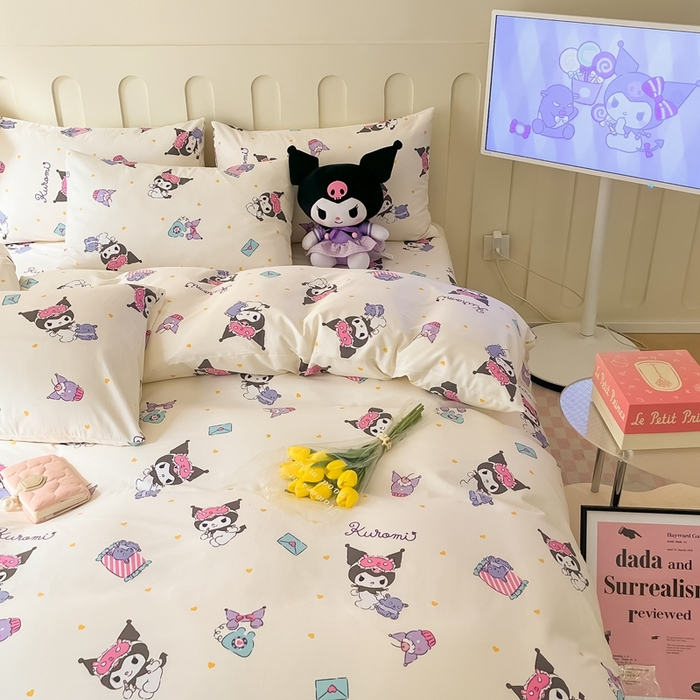 91家纺网 家纺一手货源 找家纺 博雅 2023新款三丽鸥卡通全棉四件套系列-第三批 甜心库洛米