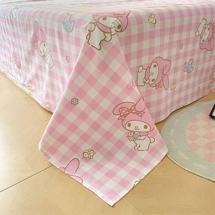 91家纺网 家纺一手货源 找家纺 博雅 2023新款三丽鸥卡通全棉四件套系列-第三批 粉格美乐蒂