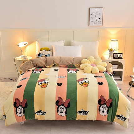 91家纺网 家纺一手货源 找家纺 （总）简一 2024新款高克重牛奶绒迪士尼系列单被套
