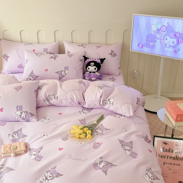 91家纺网 家纺一手货源 找家纺 博雅 2023新款三丽鸥卡通全棉四件套系列-第三批 辛巴与库洛米