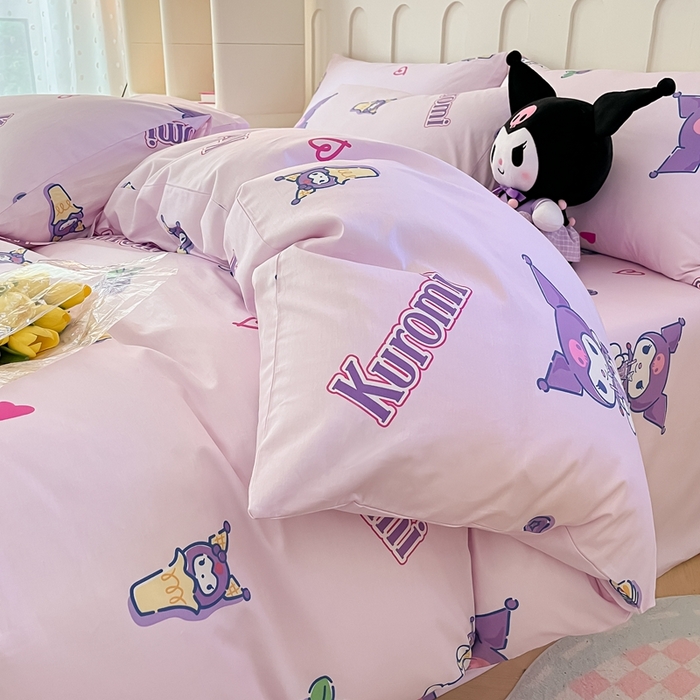 91家纺网 家纺一手货源 找家纺 博雅 2023新款三丽鸥卡通全棉四件套系列-第三批 多彩库洛米