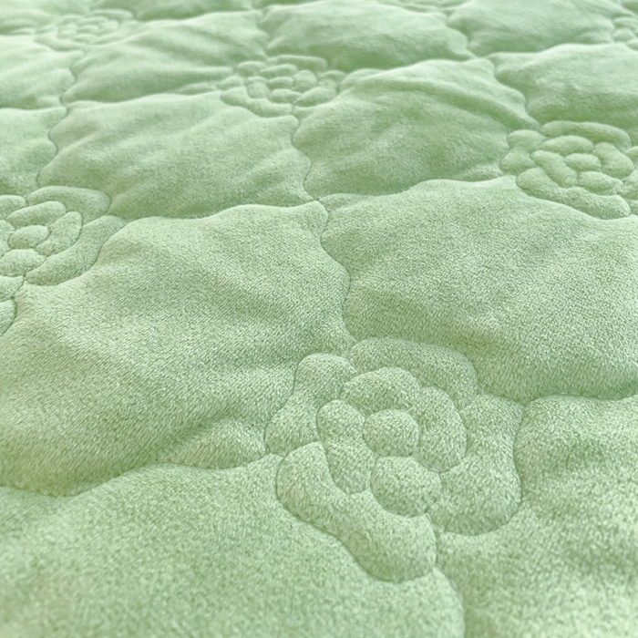 91家纺网 家纺一手货源 找家纺 优乐家纺 2025新款高克重宝宝绒夹棉床盖四件套 爱丽丝-青春绿