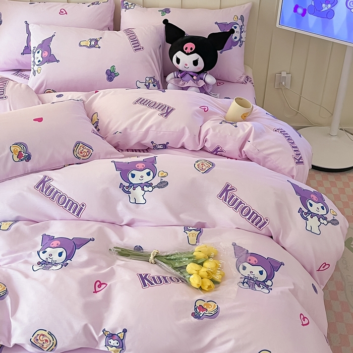 91家纺网 家纺一手货源 找家纺 博雅 2023新款三丽鸥卡通全棉四件套系列-第三批 多彩库洛米