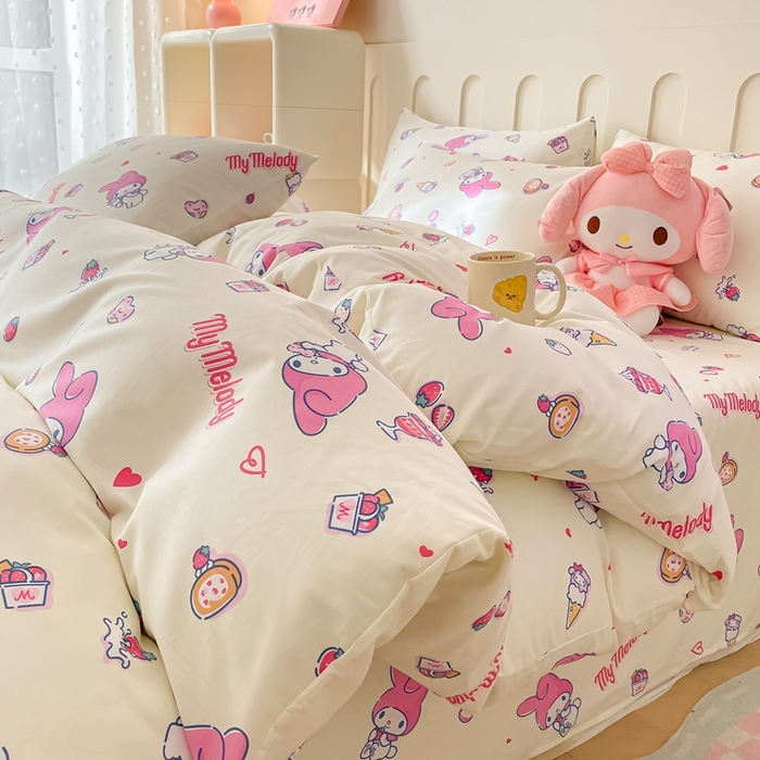 91家纺网 家纺一手货源 找家纺 博雅 2023新款三丽鸥卡通全棉四件套系列-第三批 草莓美乐蒂