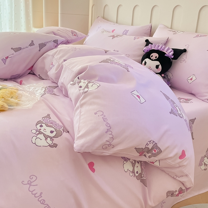 91家纺网 家纺一手货源 找家纺 博雅 2023新款三丽鸥卡通全棉四件套系列-第三批 辛巴与库洛米