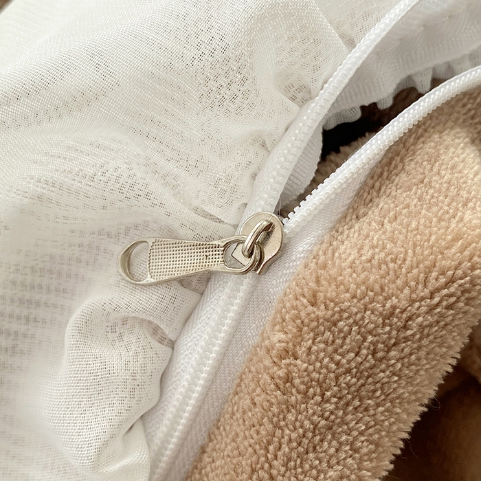 91家纺网 家纺一手货源 找家纺 艾晶美 2023新款双层花边牛奶绒四件套 拿铁咖