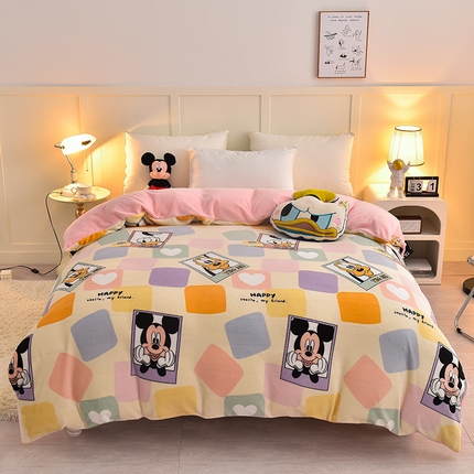 91家纺网 家纺一手货源 找家纺 （总）简一 2024新款高克重牛奶绒迪士尼系列单被套