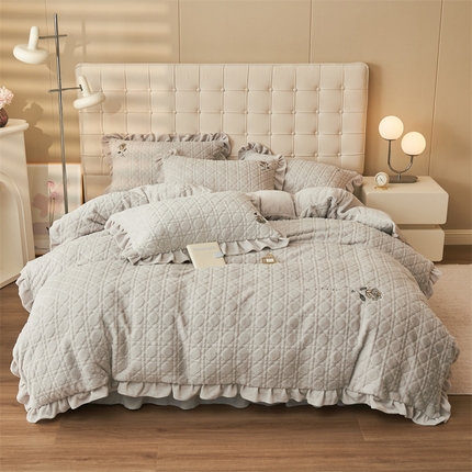 91家纺网 家纺一手货源 找家纺 （总）恒爱家纺 2023新款兔毛绒绣花四件套