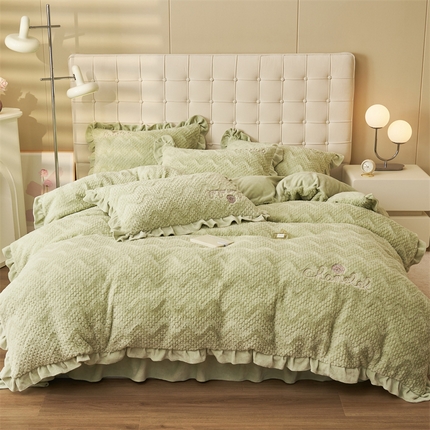 91家纺网 家纺一手货源 找家纺 （总）恒爱家纺 2023新款兔毛绒绣花四件套