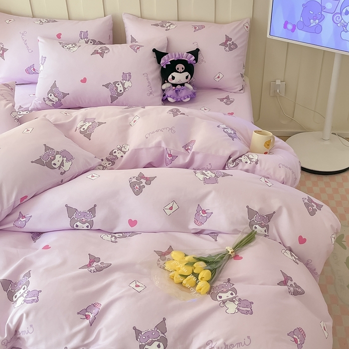 91家纺网 家纺一手货源 找家纺 博雅 2023新款三丽鸥卡通全棉四件套系列-第三批 辛巴与库洛米