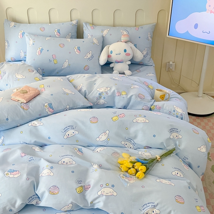 91家纺网 家纺一手货源 找家纺 博雅 2023新款三丽鸥卡通全棉四件套系列-第三批 甜心玉桂狗