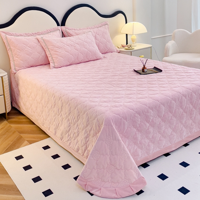 91家纺网 家纺一手货源 找家纺 （总）优乐家纺 2025新款高克重宝宝绒夹棉床盖系列三件套