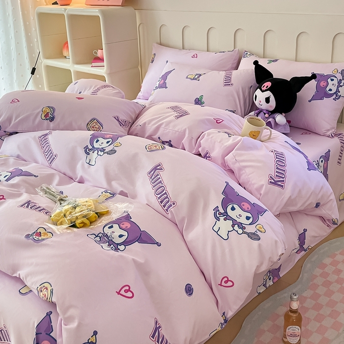 91家纺网 家纺一手货源 找家纺 博雅 2023新款三丽鸥卡通全棉四件套系列-第三批 多彩库洛米