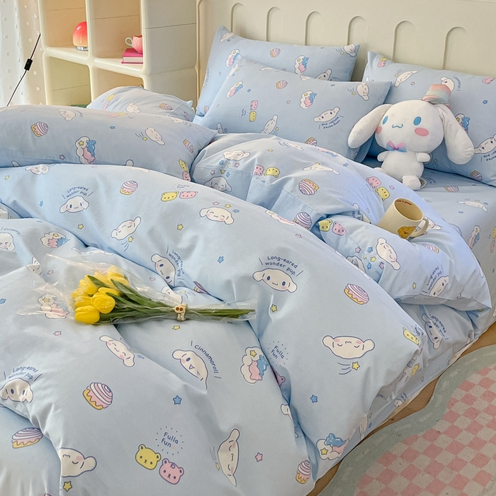 91家纺网 家纺一手货源 找家纺 博雅 2023新款三丽鸥卡通全棉四件套系列-第三批 甜心玉桂狗