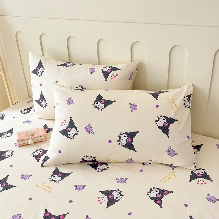 91家纺网 家纺一手货源 找家纺 博雅 2023新款三丽鸥卡通全棉四件套系列-第三批 甜美库洛米