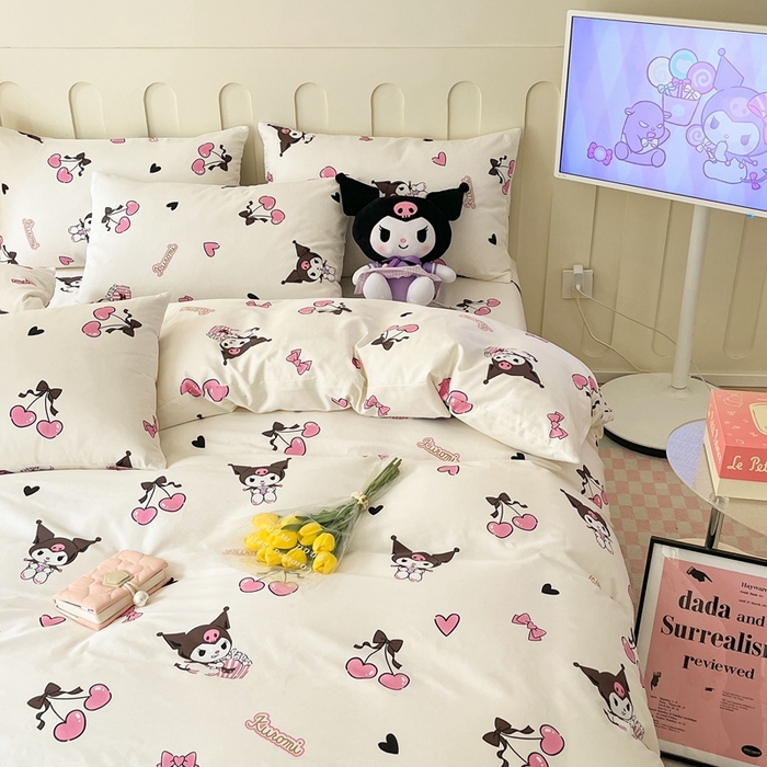 91家纺网 家纺一手货源 找家纺 博雅 2023新款三丽鸥卡通全棉四件套系列-第三批 爱心库洛米