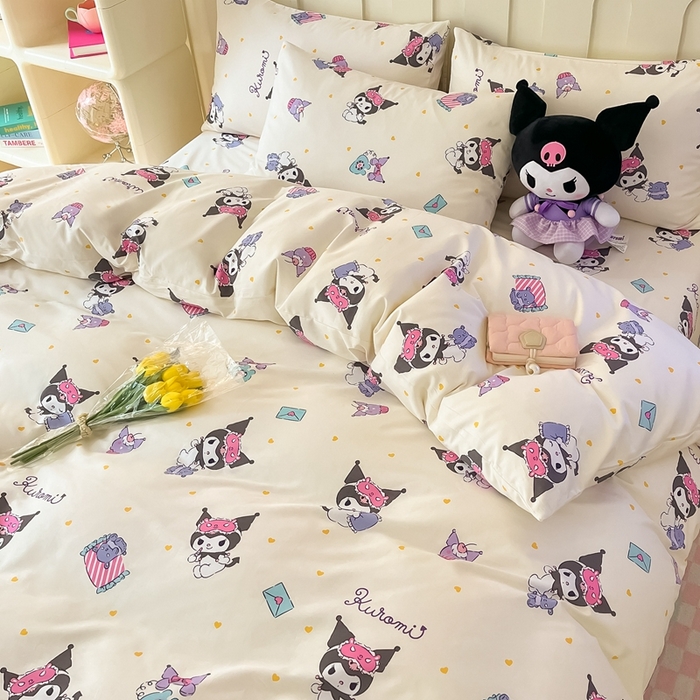 91家纺网 家纺一手货源 找家纺 博雅 2023新款三丽鸥卡通全棉四件套系列-第三批 甜心库洛米