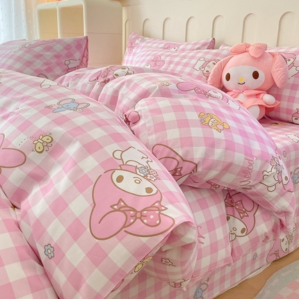 博雅 2023新款三丽鸥卡通全棉四件套系列-第三批 粉格美乐蒂