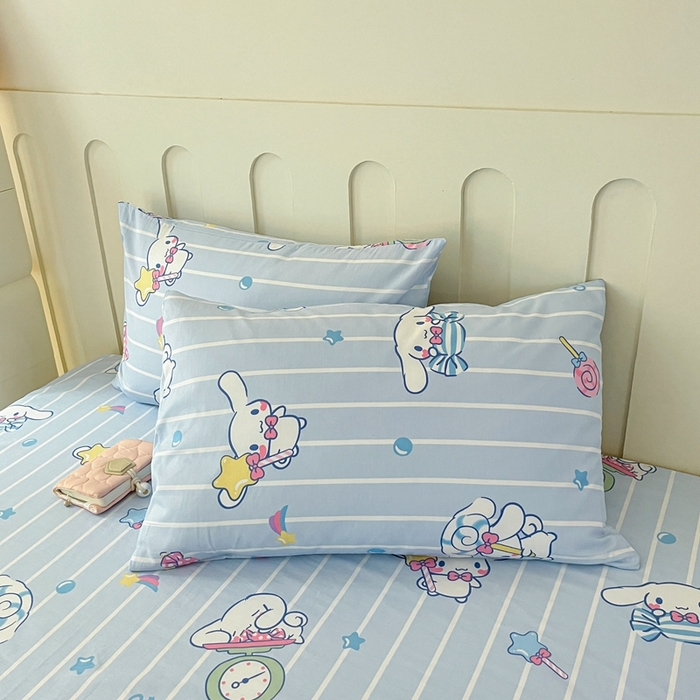 91家纺网 家纺一手货源 找家纺 博雅 2023新款三丽鸥卡通全棉四件套系列-第三批 条纹玉桂狗