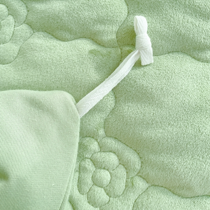 91家纺网 家纺一手货源 找家纺 优乐家纺 2025新款高克重宝宝绒夹棉床盖四件套 爱丽丝-青春绿