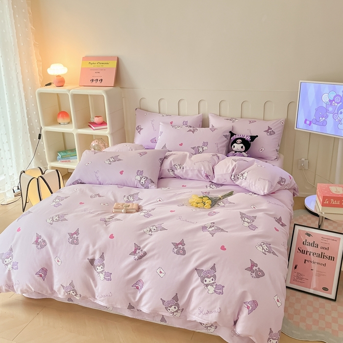 91家纺网 家纺一手货源 找家纺 博雅 2023新款三丽鸥卡通全棉四件套系列-第三批 辛巴与库洛米