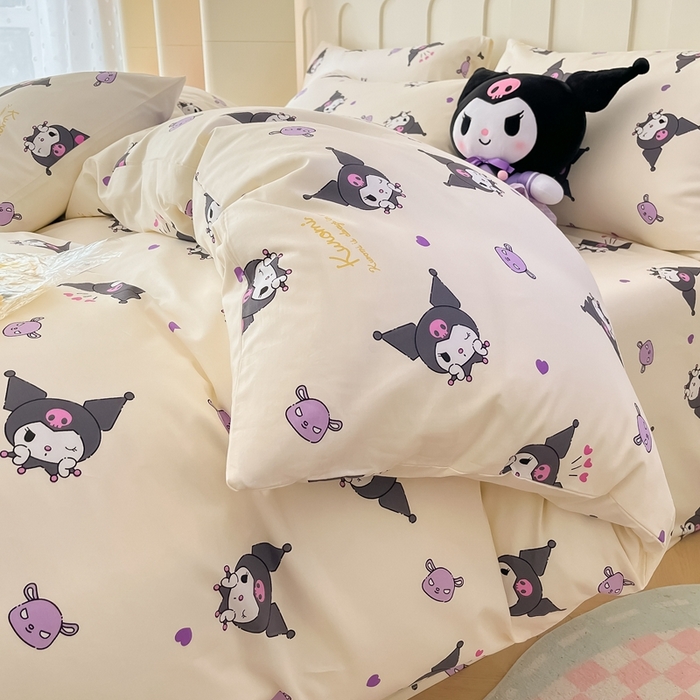 91家纺网 家纺一手货源 找家纺 博雅 2023新款三丽鸥卡通全棉四件套系列-第三批 甜美库洛米