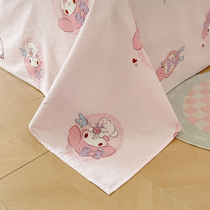 91家纺网 家纺一手货源 找家纺 博雅 2023新款三丽鸥卡通全棉四件套系列-第三批 少女美乐蒂