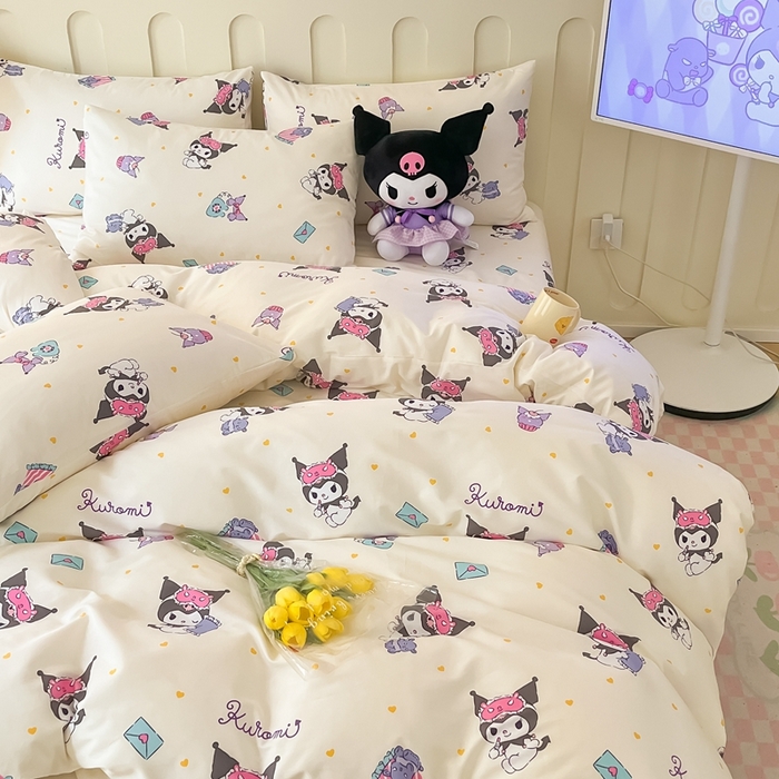 91家纺网 家纺一手货源 找家纺 博雅 2023新款三丽鸥卡通全棉四件套系列-第三批 甜心库洛米