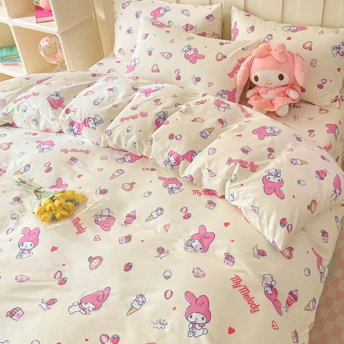 91家纺网 家纺一手货源 找家纺 博雅 2023新款三丽鸥卡通全棉四件套系列-第三批 草莓美乐蒂