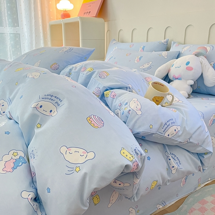 91家纺网 家纺一手货源 找家纺 博雅 2023新款三丽鸥卡通全棉四件套系列-第三批 甜心玉桂狗