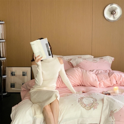 91家纺网 家纺一手货源 找家纺 （总）馨蕊家居 2023新款秋冬轻奢煦暖绒四件套-慕倾