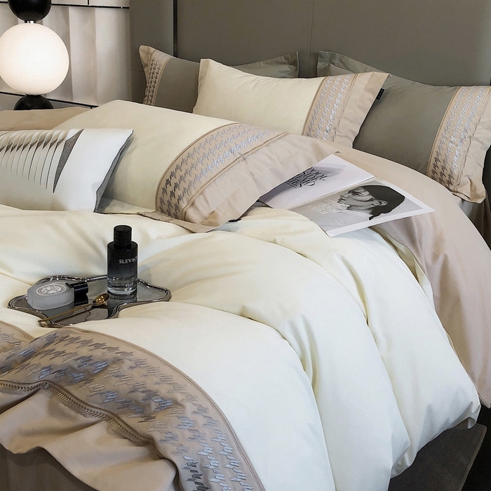 91家纺网 家纺一手货源 找家纺 卡姿家纺 2023秋冬32支澳棉磨毛四件套—布兰卡 布兰卡奶白