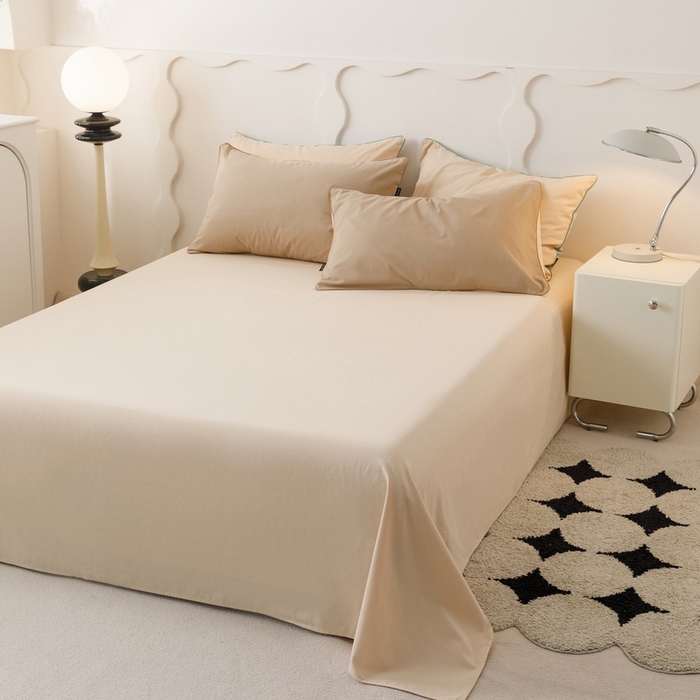 91家纺网 家纺一手货源 找家纺 卡姿家纺 2023新款秋冬32支澳棉磨毛维拉系列 枕套 米粽+可可蛋奶